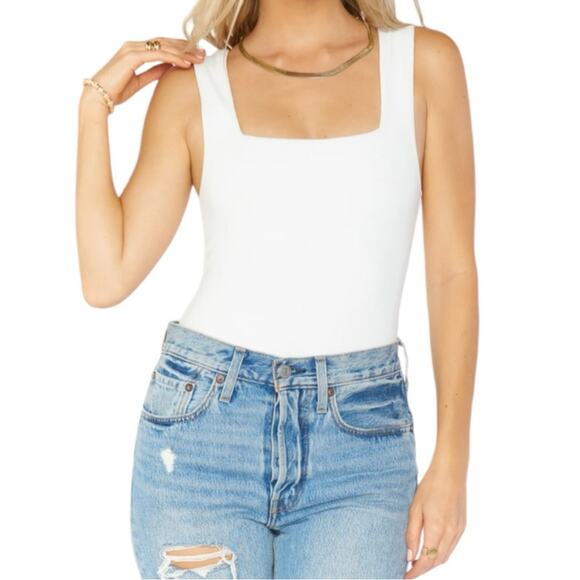 NWT Show Me Your MuMu Dory Bodysuit in Bone Stretch Size Medium Retail $88 - Picture 1 of 8
